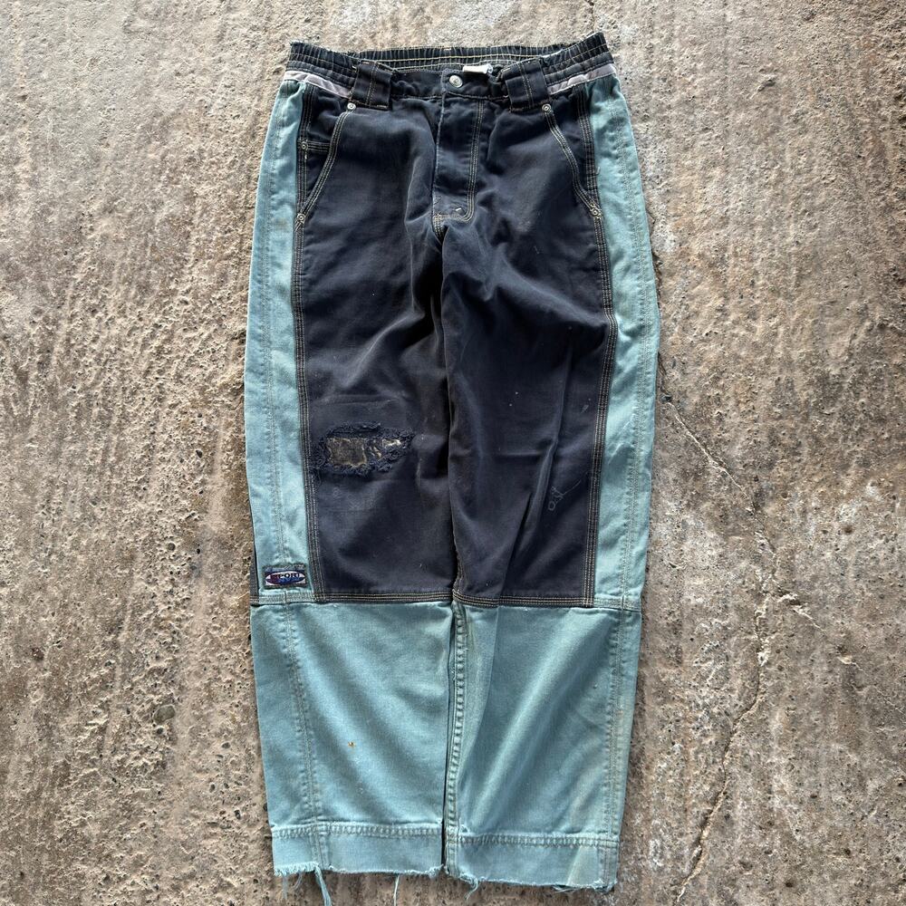 Vintage Levi's Sport Jeans Two-Tone Reworked Denim Pants 28x28 Streetwear 80s
